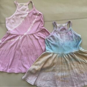 Lot of 2 FAIRWELL Girls Summer Tank Tie Dye Dresses Size 4
